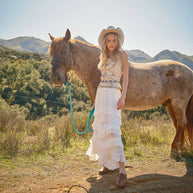 Western Buckle Strap Denim Top