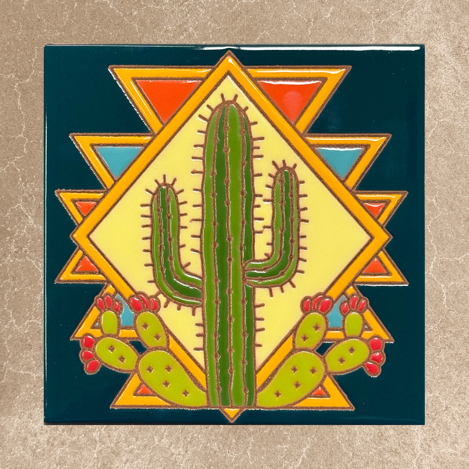 Southwestern Saguaro Cactus Tile (9412)