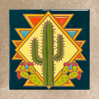 Southwestern Saguaro Cactus Tile (9412)