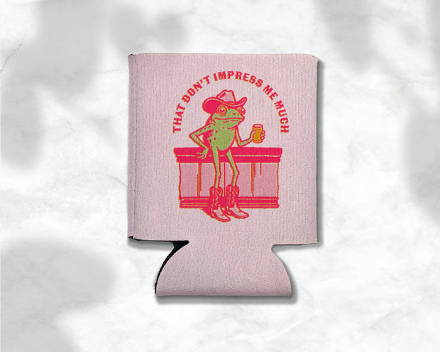 That Don't Impress Me Much Frog Cowgirl Koozie 