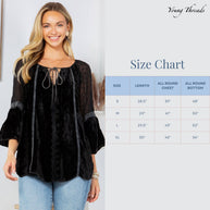 Velvet Patchwork Peasant Top