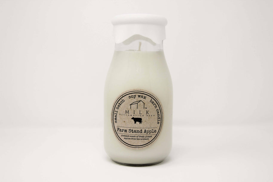 Milk Bottle Candle Farm Stand Apple