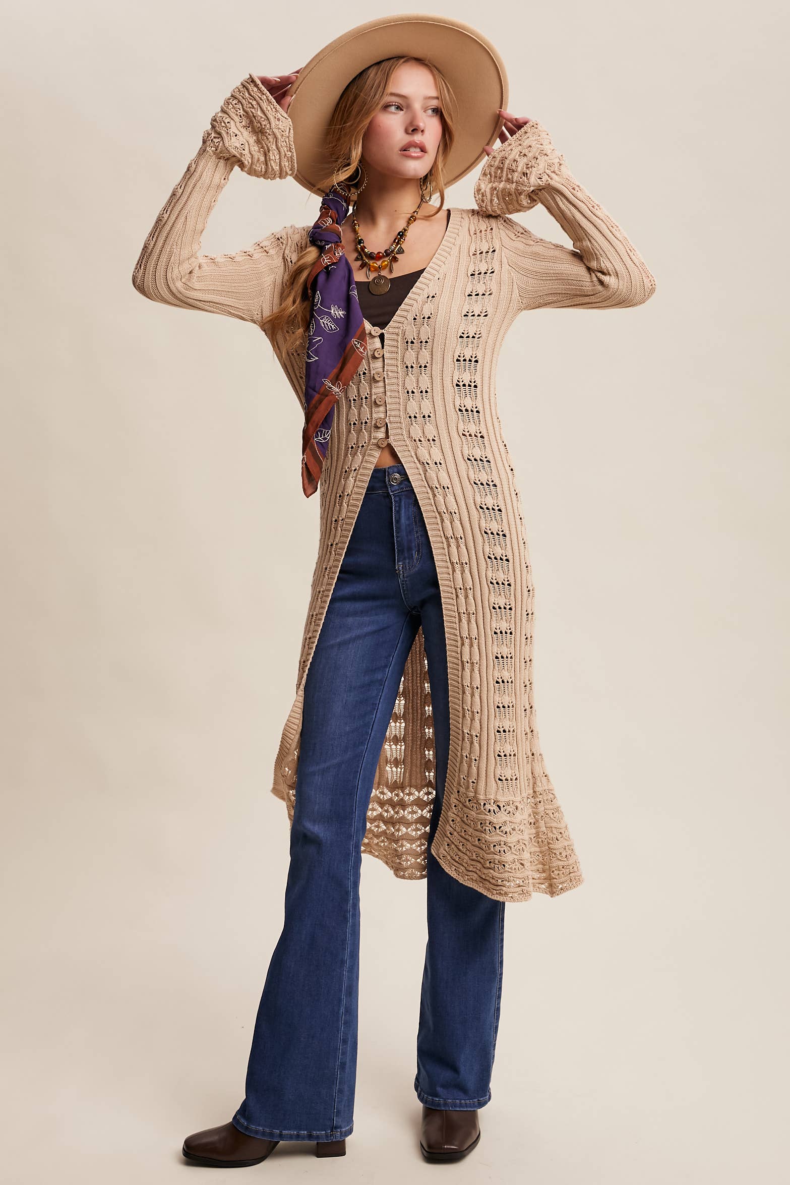 Crochet Longline Cardigan / Duster