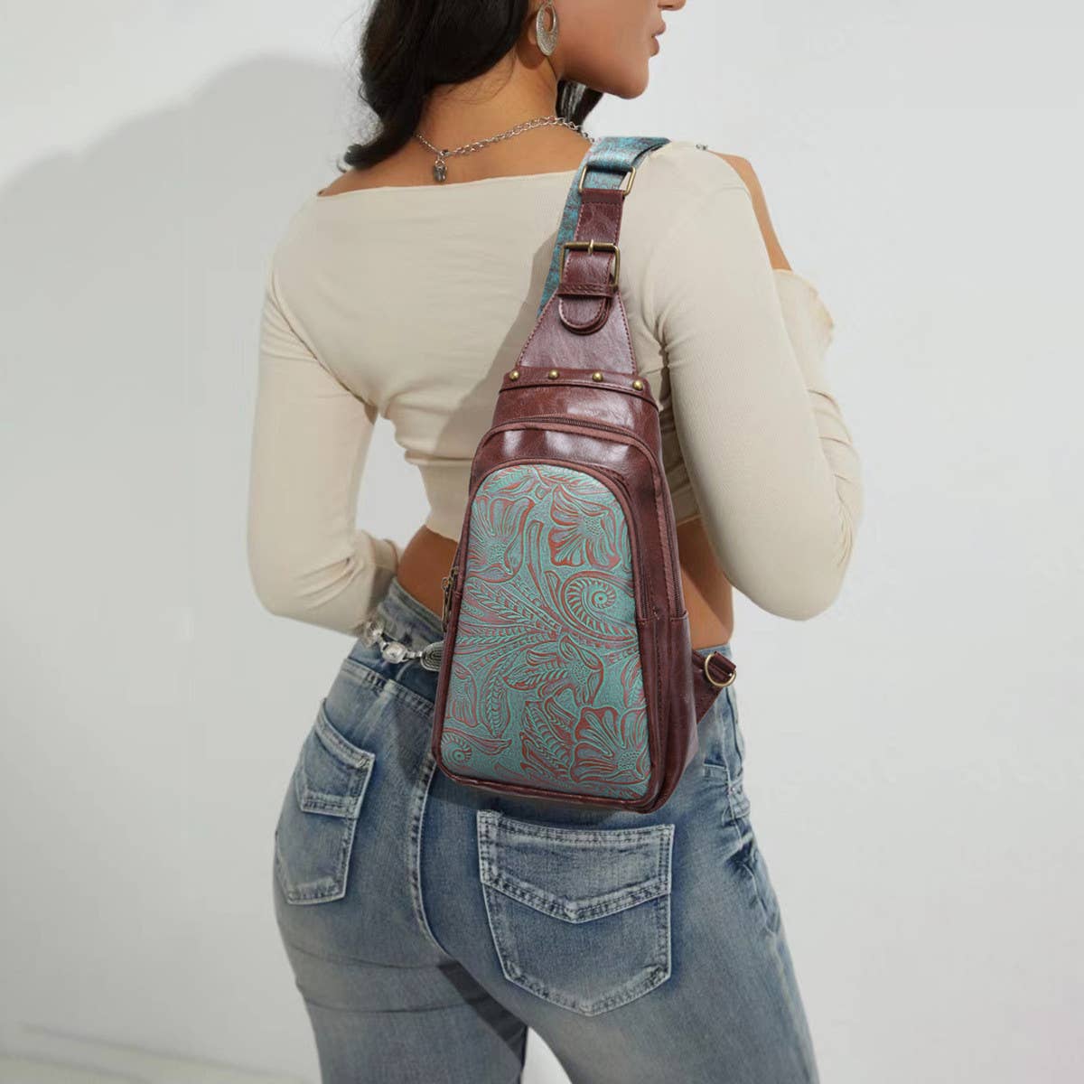 Printed Boho Crossbody Bag