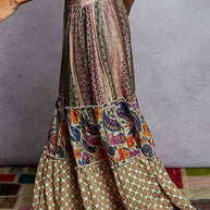 Patterned Wide Leg Pants