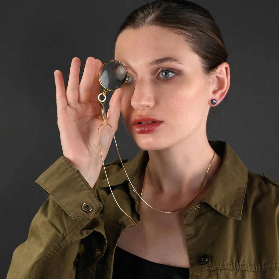 Semi Precious Hexagon Gemstone Studs (8mm gold)