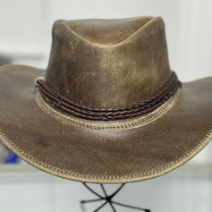 Banjo  Leather Cowboy Western Hat