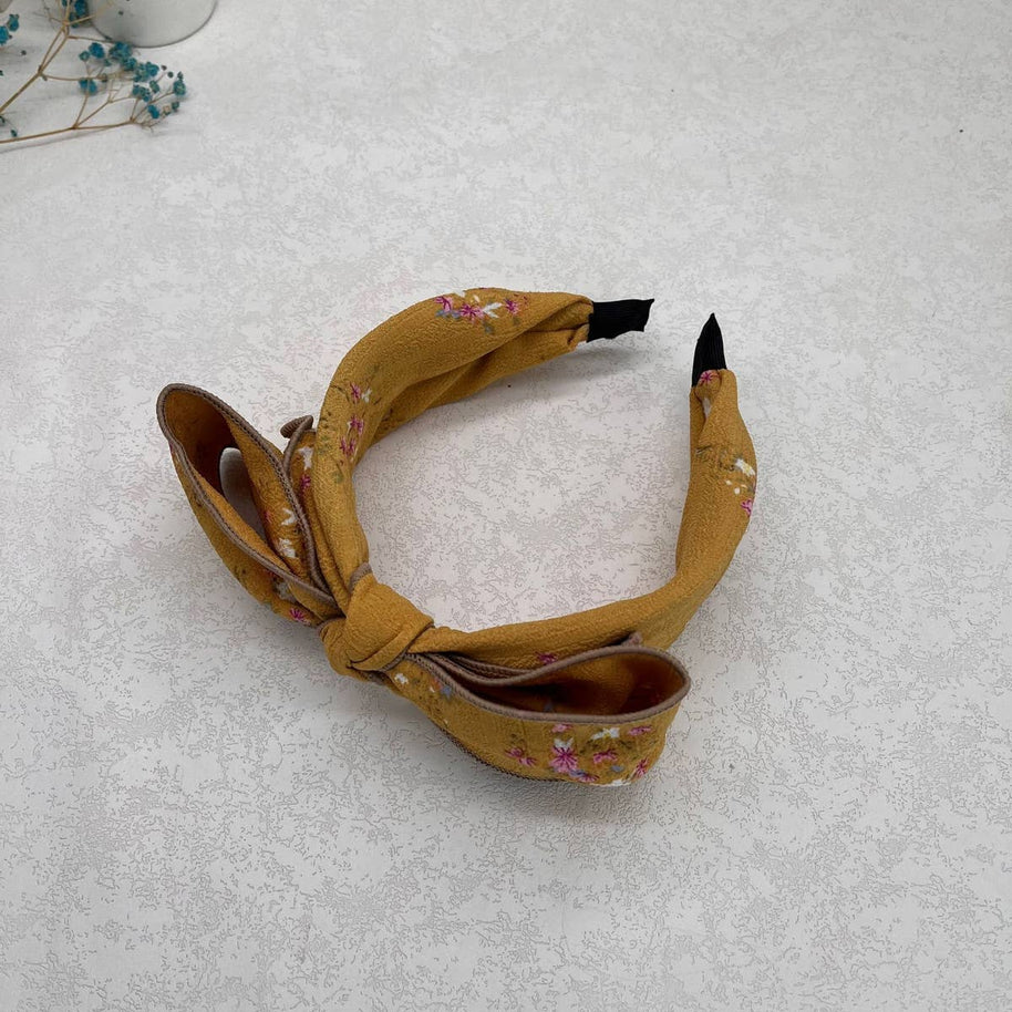 Wide Floral Bow Headband