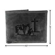 Men’s Bi-Fold Wallet with Praying Cowboy Emboss