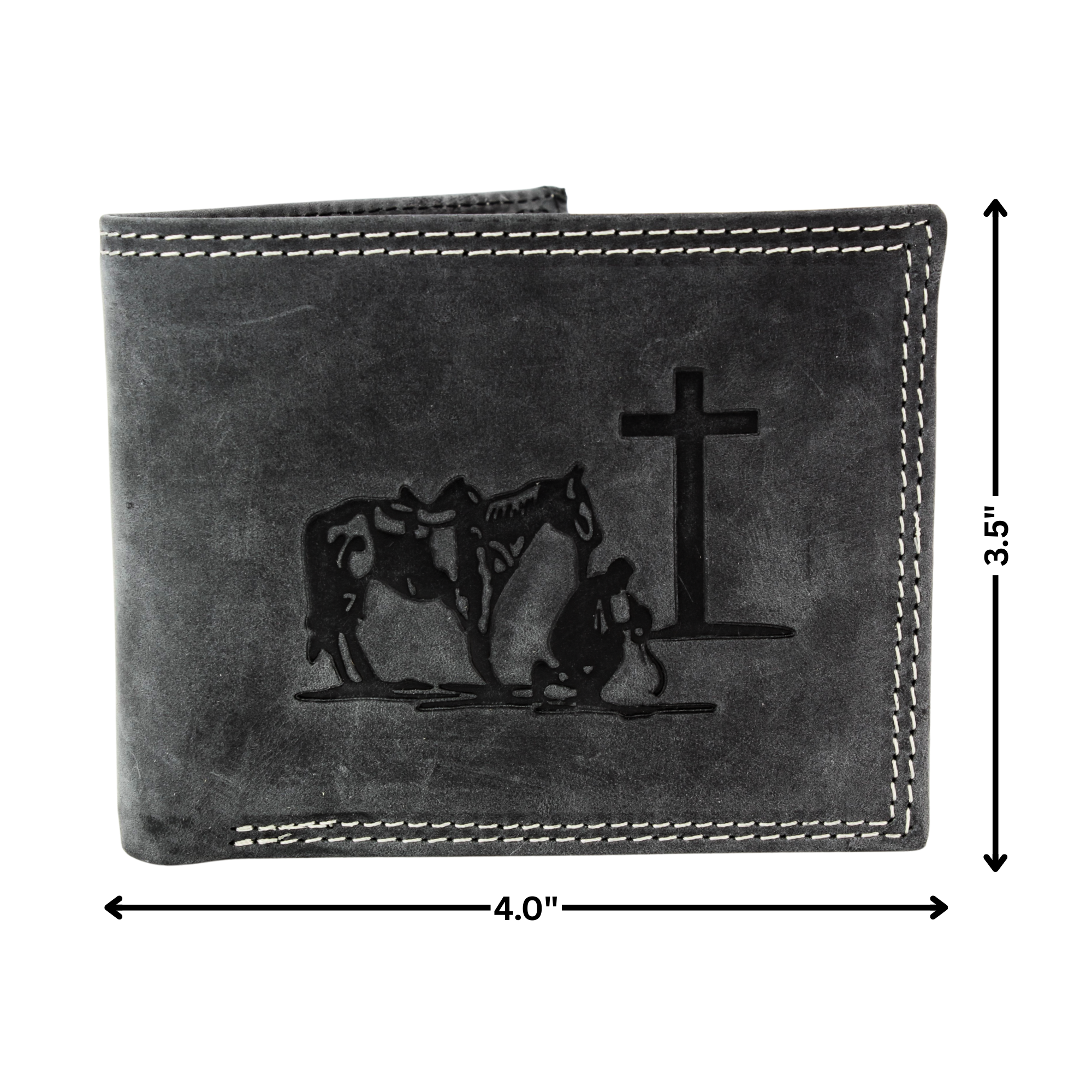 Men’s Bi-Fold Wallet with Praying Cowboy Emboss