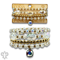 Swarovski® drop four-strand faceted bead bracelet