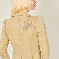Denim Western Blazer, Taupe
