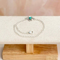 Delicate Silver & Turquoise Flower Bracelets