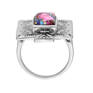 Pink Oyster Copper Turq. Sterling Ring