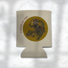Yippee-Ki-Yay, Raccoon and Alligator Cowboy Koozie