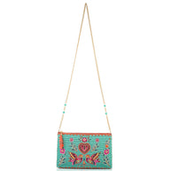 Lovebirds Turquoise Beaded Purse