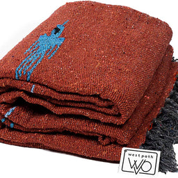 Rust Red Baja Thunderbird Mexican Blanket