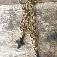 Dainty Hammered Cross Necklace
