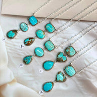 Handmade Sterling & Turquoise Drop Necklace