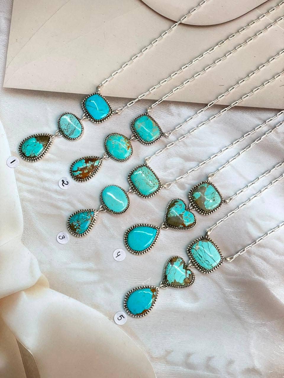 Handmade Sterling & Turquoise Drop Necklace