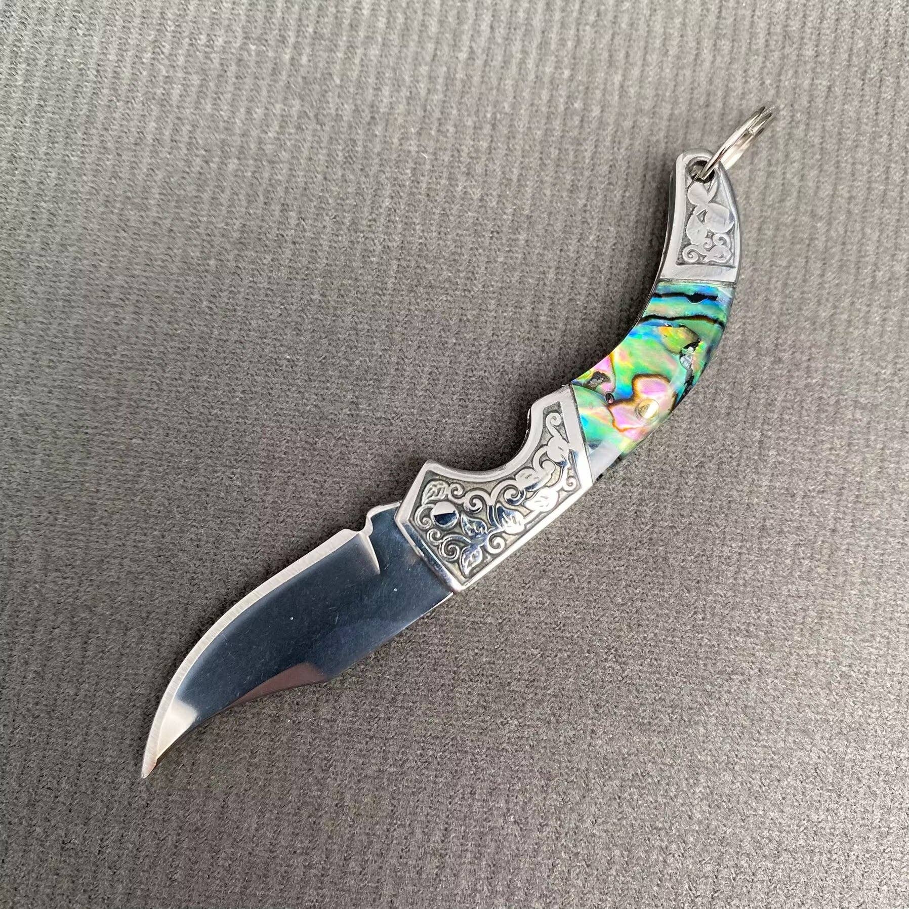Shell Inlaid Portable Foldable Knife