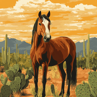 Desert Morning Mare Art Print