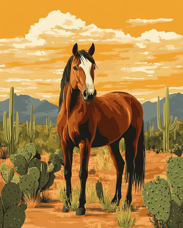 Desert Morning Mare Art Print
