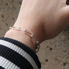 Gold Plated Sterling Silver Paper Clip Bracelet