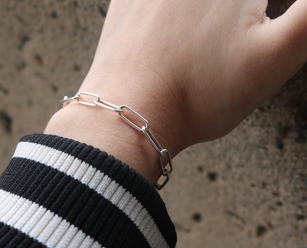 Gold Plated Sterling Silver Paper Clip Bracelet