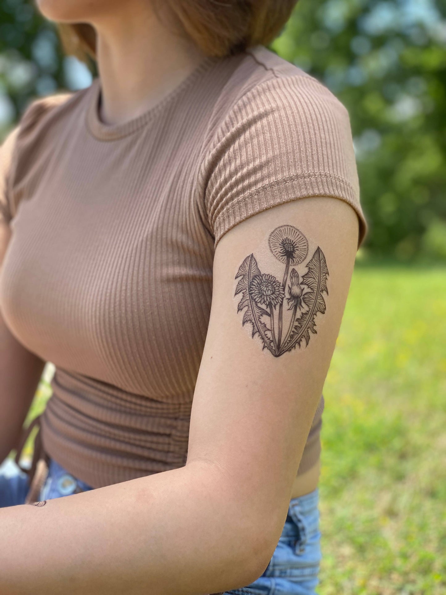 Dandelion Flower Temporary Tattoo