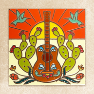 Guitar and Cactus Tile (9280)