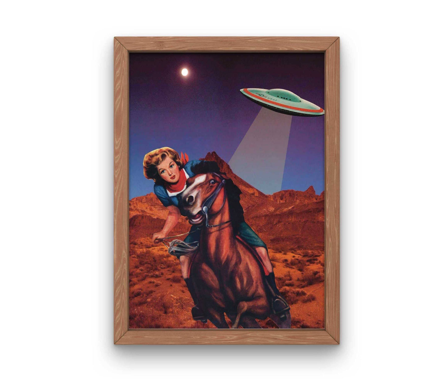 Space Cowgirl Collage Art Print