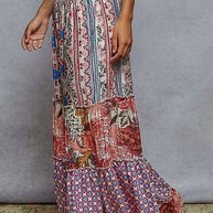 Patterned Wide Leg Pants