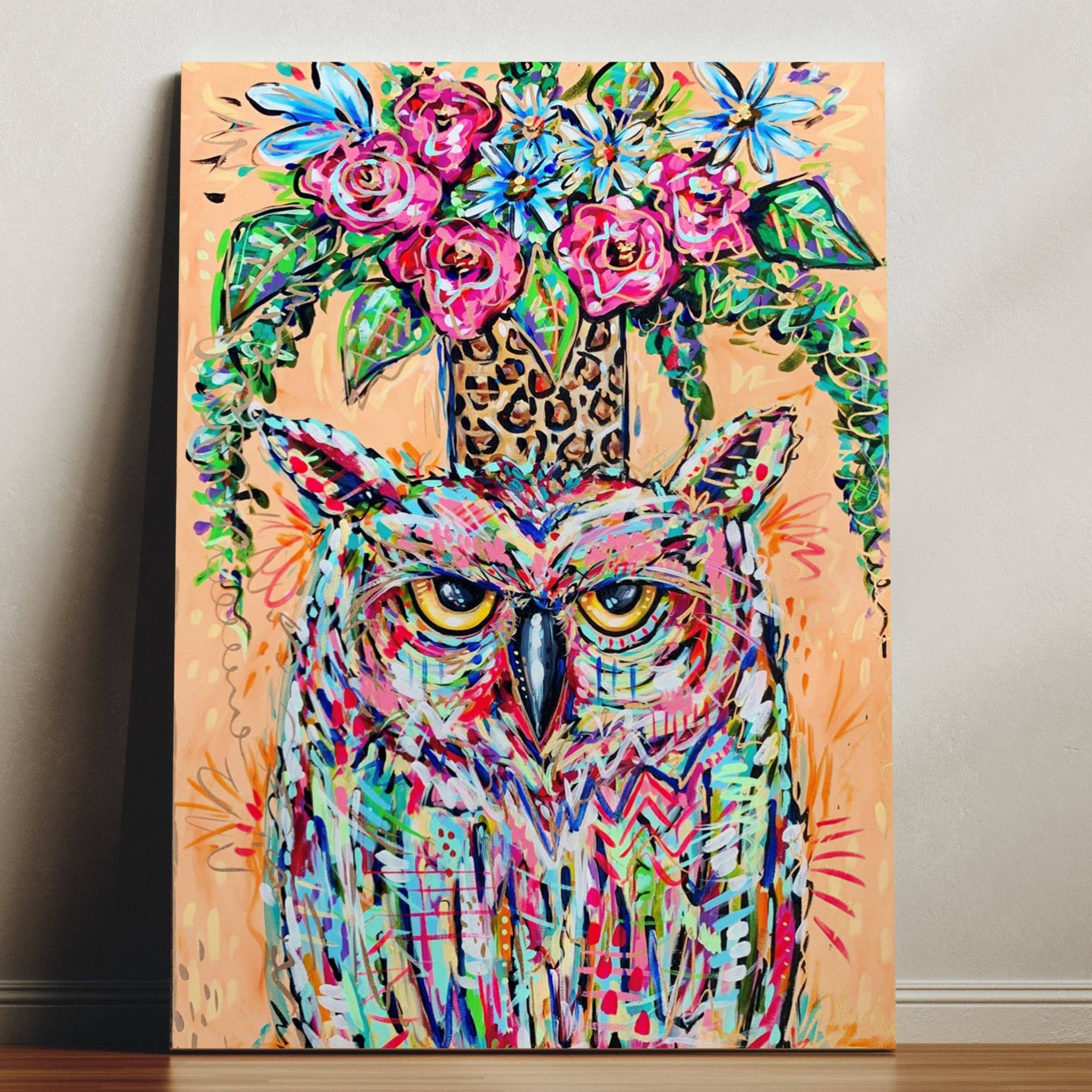 Owl Orange Canvas Print