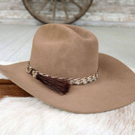 Horsehair Braided 6 Strand Hat Band - Chestnut