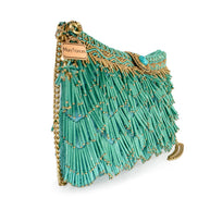 Turquoise Fringe Beaded Crossbody
