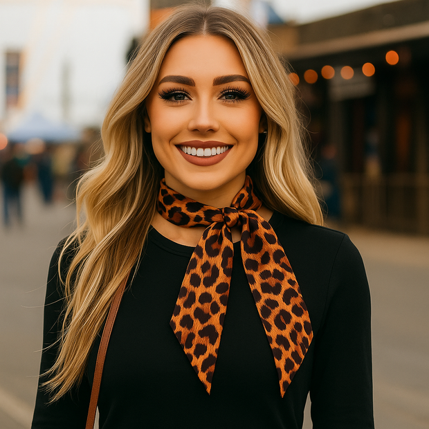 Brown and Black Western Skinny Mini Wild Rag / Cowgirl Necktie #TW114