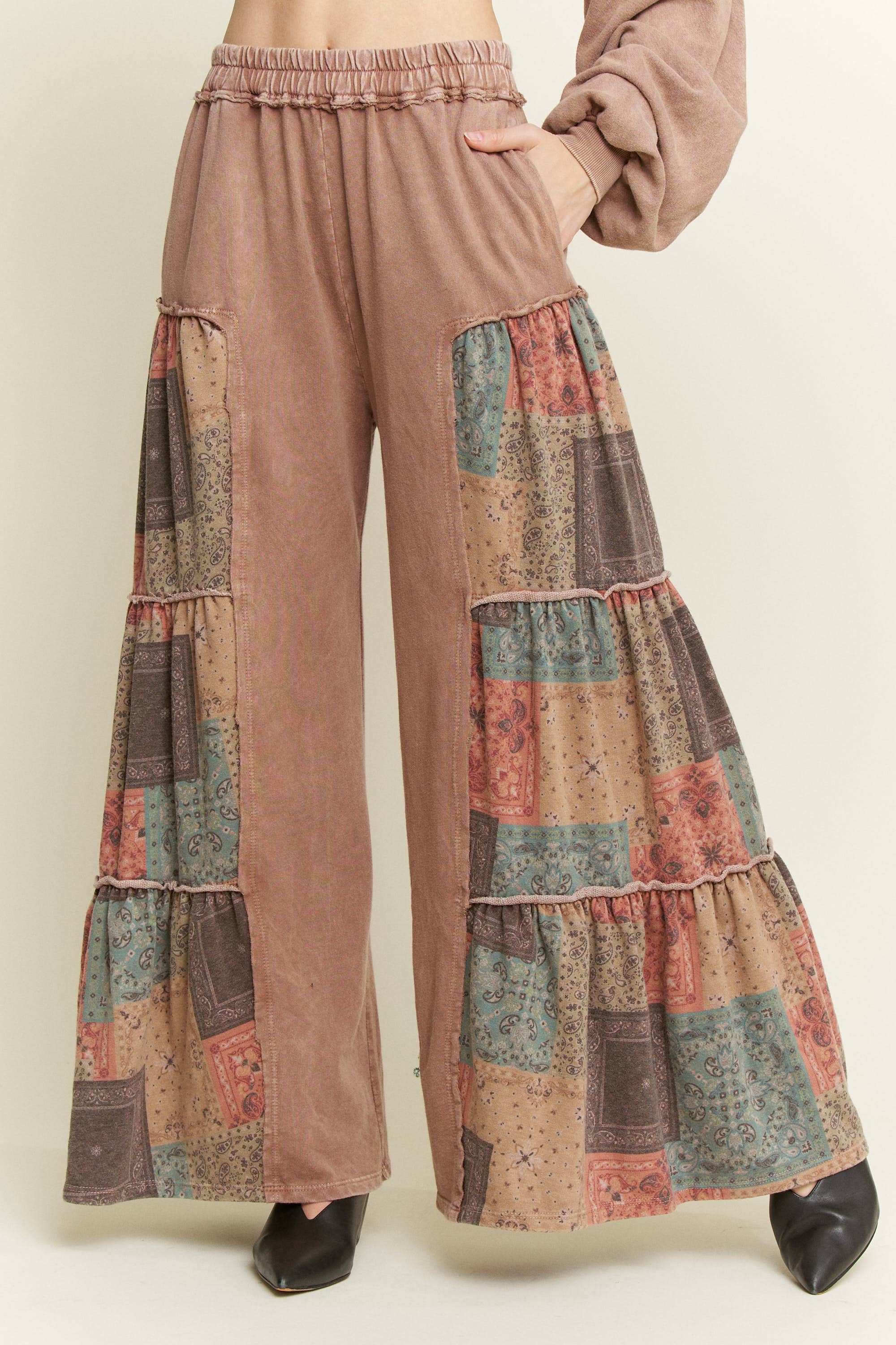 Tiered Boho Wide Leg Pants