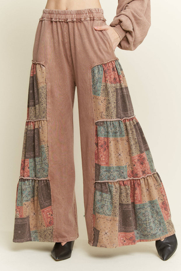 Tiered Boho Wide Leg Pants