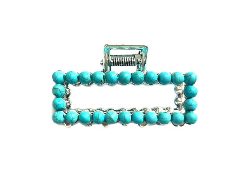 Western Turquoise Mini Navajo Pearl Hair Claw