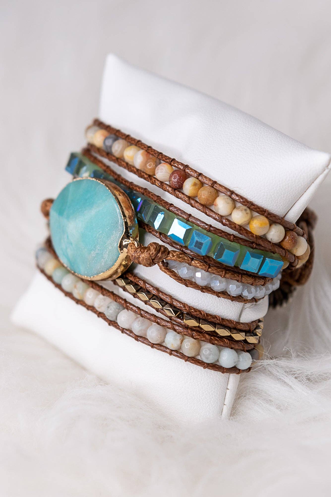 Kelly Wrap Bracelet: White Quartz