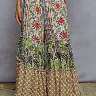 Patterned Wide Leg Pants