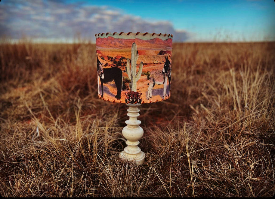 Lampshade Two Burros, 14 inch