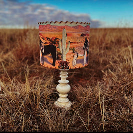 Lampshade Two Burros, 14 inch