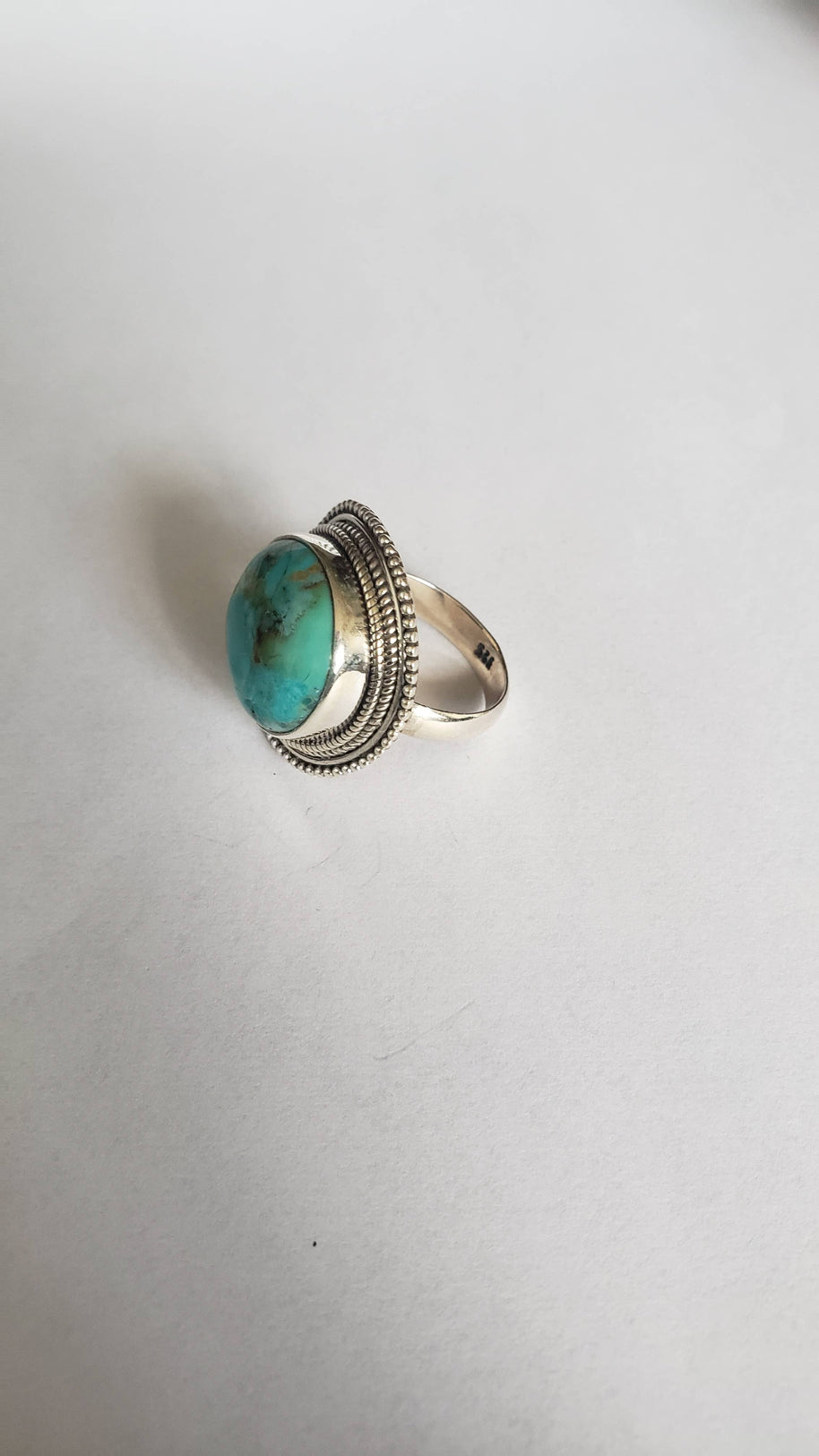 Natural Turquoise 925 sterling silver ring (R-42)