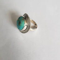 Natural Turquoise 925 sterling silver ring (R-42)