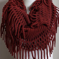 Fringe Knit Infinity Scarf