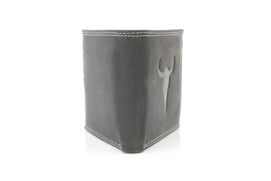 Men’s Bi-Fold Wallet with Bison Skull, Tan