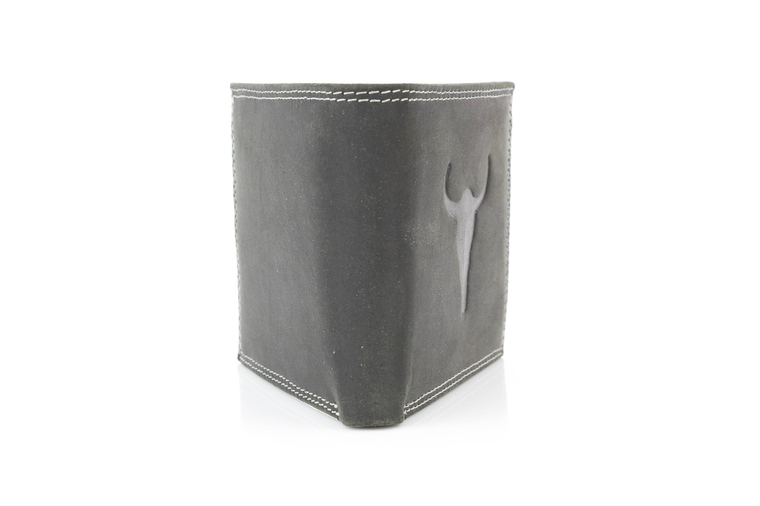 Men’s Bi-Fold Wallet with Bison Skull, Tan