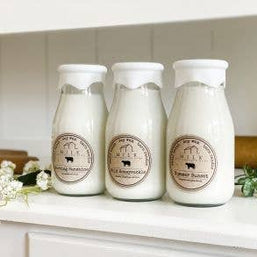 Milk Bottle Candle, Wild Honeysuckle